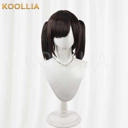 NIKKE Goddess of Victory Sola Dark Brown Black Short Twin Tails Hair Basic Wig