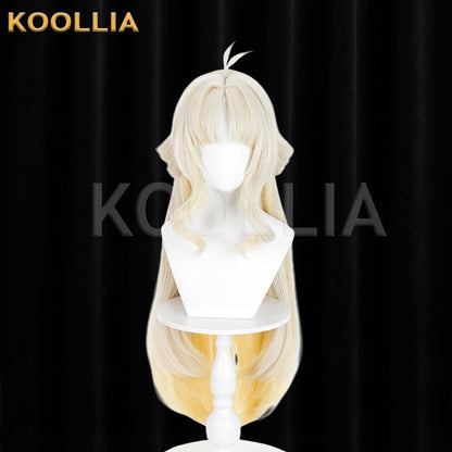 Wuthering Waves Sui Sui Wig Tao Tao Ju Collab Off-White Light Gold Gradient Medium-Long Curly Basic Wig