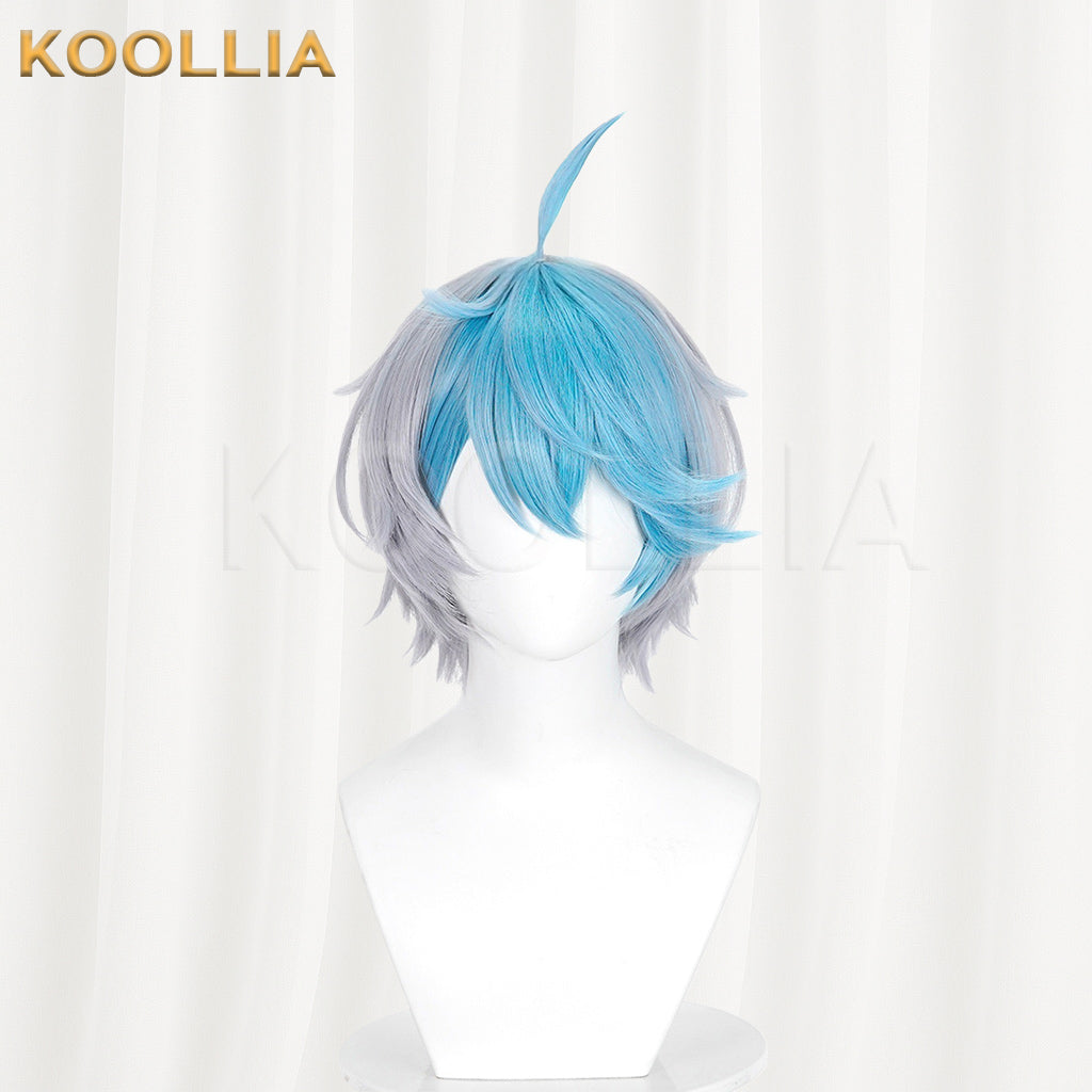 Honor of Kings Sun Bin Wig Pochacco Breeze Silver Gray Ice Blue Short Basic Wig