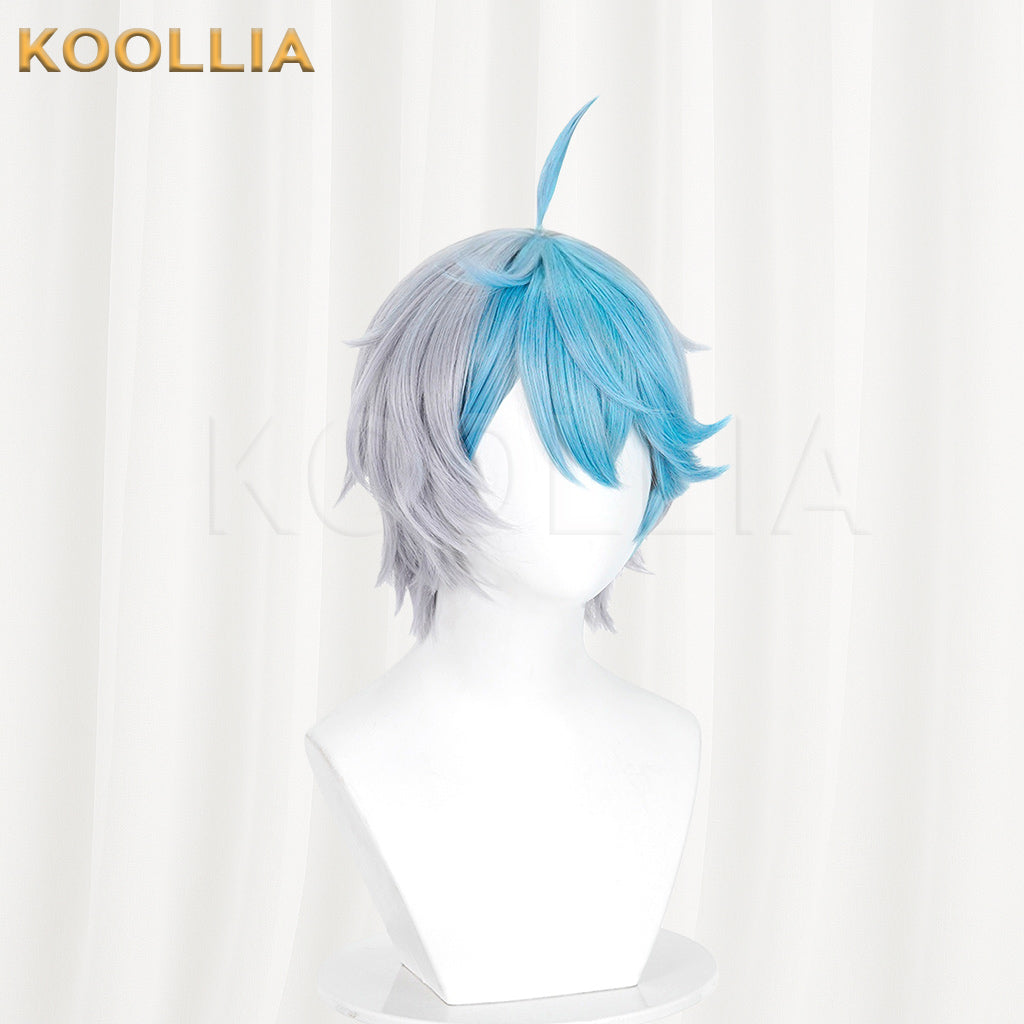 Honor of Kings Sun Bin Wig Pochacco Breeze Silver Gray Ice Blue Short Basic Wig