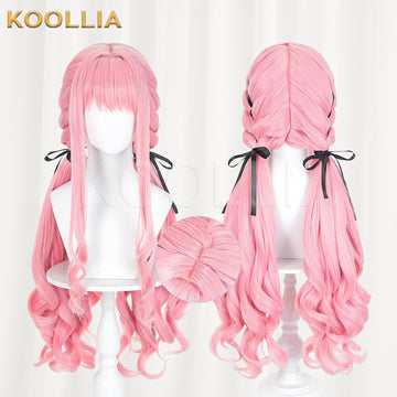 Infinity Nikki Su Nikki Wig Cherry Pink Double Braid Long Curly Basic Wig