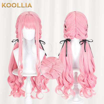 Infinity Nikki Su Nikki Wig Cherry Pink Double Braid Long Curly Basic Wig
