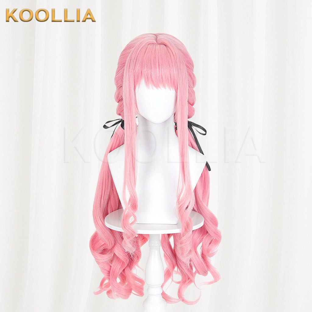 Infinity Nikki Su Nikki Wig Cherry Pink Double Braid Long Curly Basic Wig