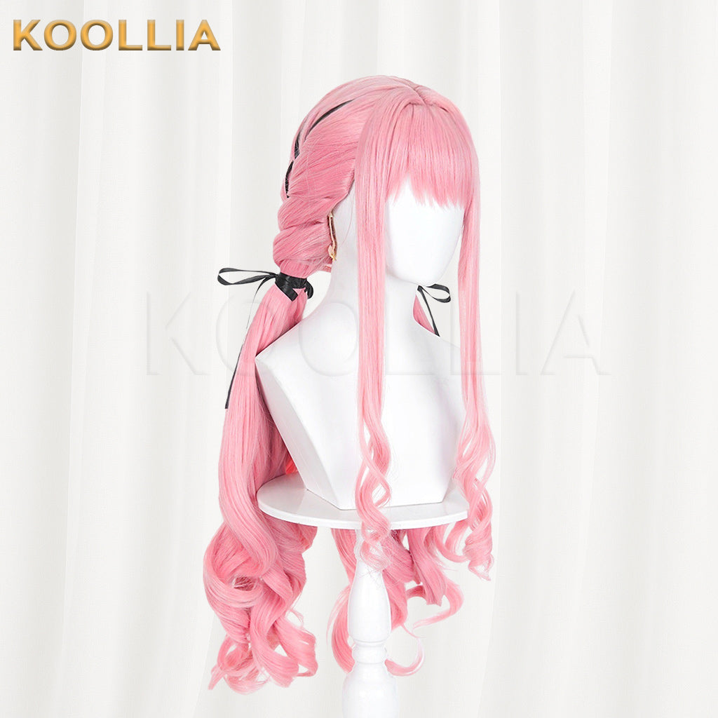 Infinity Nikki Su Nikki Wig Cherry Pink Double Braid Long Curly Basic Wig