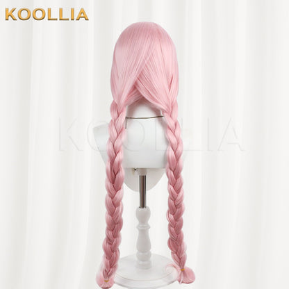 Magia Record Tamaki Iroha Wig Sakura Pink Double Braids Basic Wig