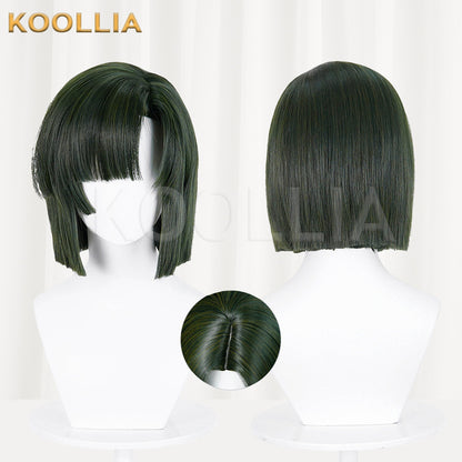 Hikaru no Go Toya Akira Wig Dark Moss Green Short Bob Basic Wig