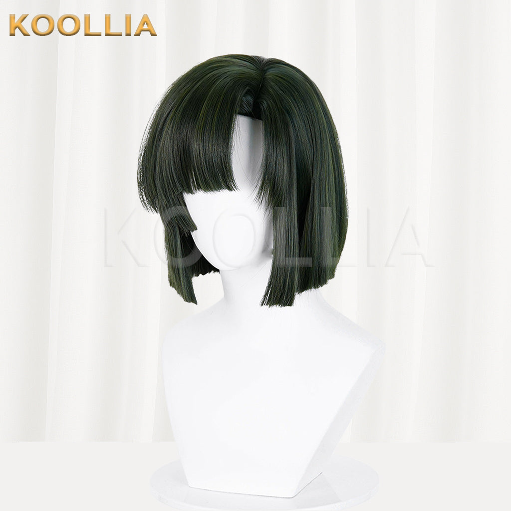 Hikaru no Go Toya Akira Wig Dark Moss Green Short Bob Basic Wig