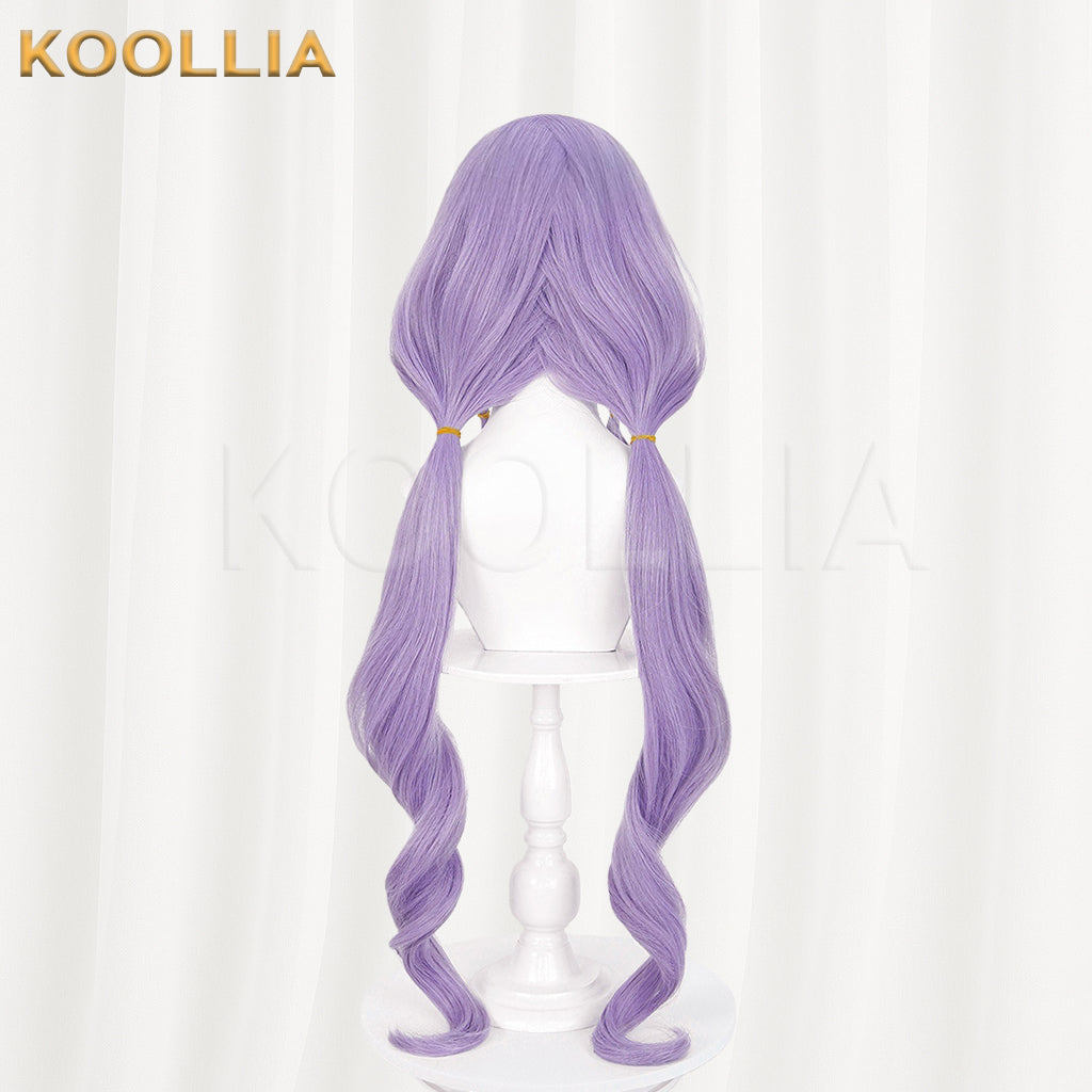 Arknights Endfield Typhon Wig Typhloros Light Lavender Purple Double Low Ponytails Long Straight Basic Wig