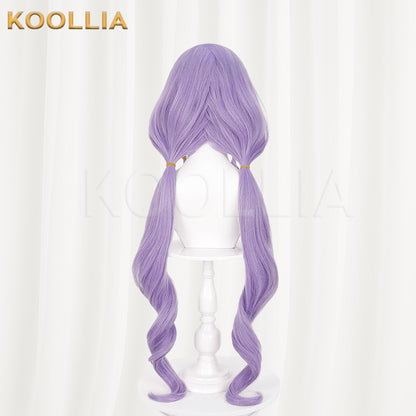 Arknights Endfield Typhon Wig Typhloros Light Lavender Purple Double Low Ponytails Long Straight Basic Wig