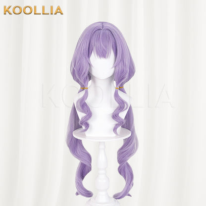 Arknights Endfield Typhon Wig Typhloros Light Lavender Purple Double Low Ponytails Long Straight Basic Wig