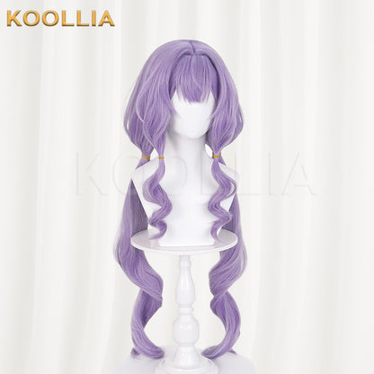 Arknights Endfield Typhon Wig Typhloros Light Lavender Purple Double Low Ponytails Long Straight Basic Wig
