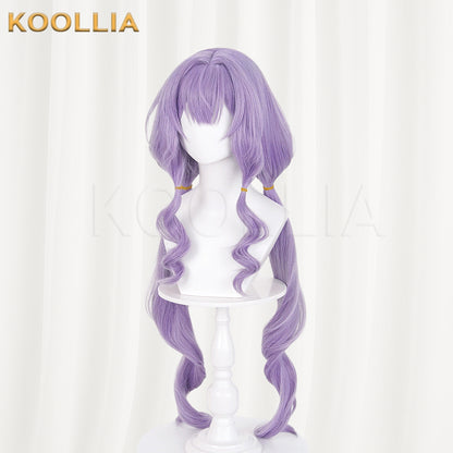 Arknights Endfield Typhon Wig Typhloros Light Lavender Purple Double Low Ponytails Long Straight Basic Wig