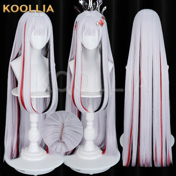 Honkai Star Rail Voidshadow Wig Joy Star Aha Silver White Red Black Highlights Extra-Long Straight Basic Wig