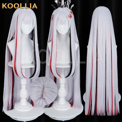 Honkai Star Rail Voidshadow Wig Joy Star Aha Silver White Red Black Highlights Extra-Long Straight Basic Wig
