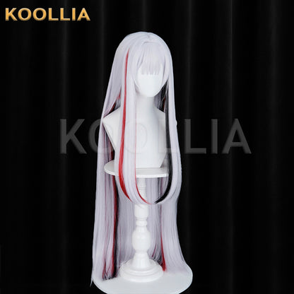Honkai Star Rail Voidshadow Wig Joy Star Aha Silver White Red Black Highlights Extra-Long Straight Basic Wig