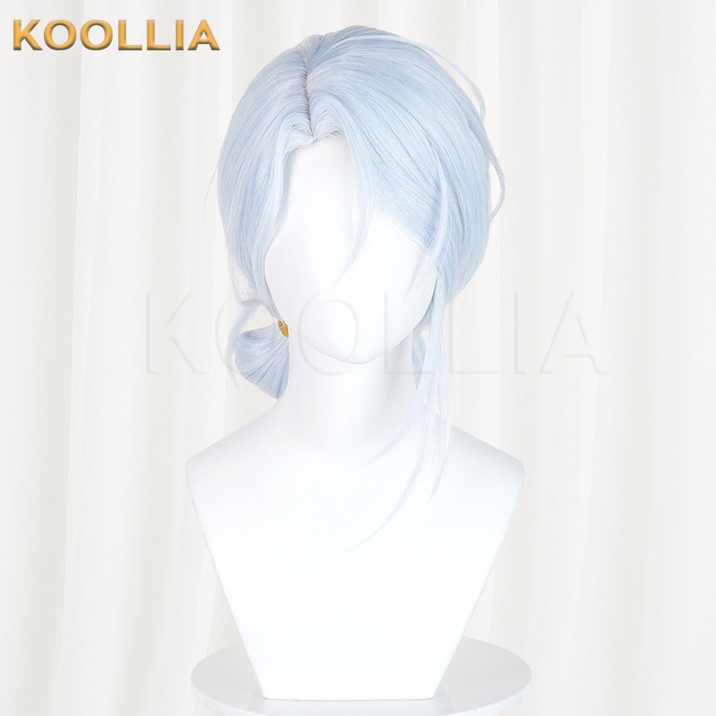 Additional Legacy Wen Xiaohui Light Ice Blue Low Braided Ponytail Cosplay Wig Basic Wig