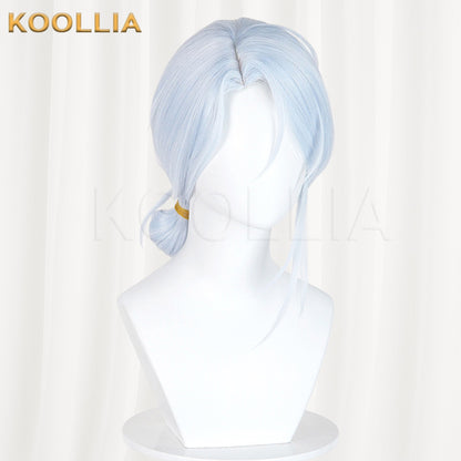Additional Legacy Wen Xiaohui Light Ice Blue Low Braided Ponytail Cosplay Wig Basic Wig