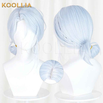Additional Legacy Wen Xiaohui Light Ice Blue Low Braided Ponytail Cosplay Wig Basic Wig