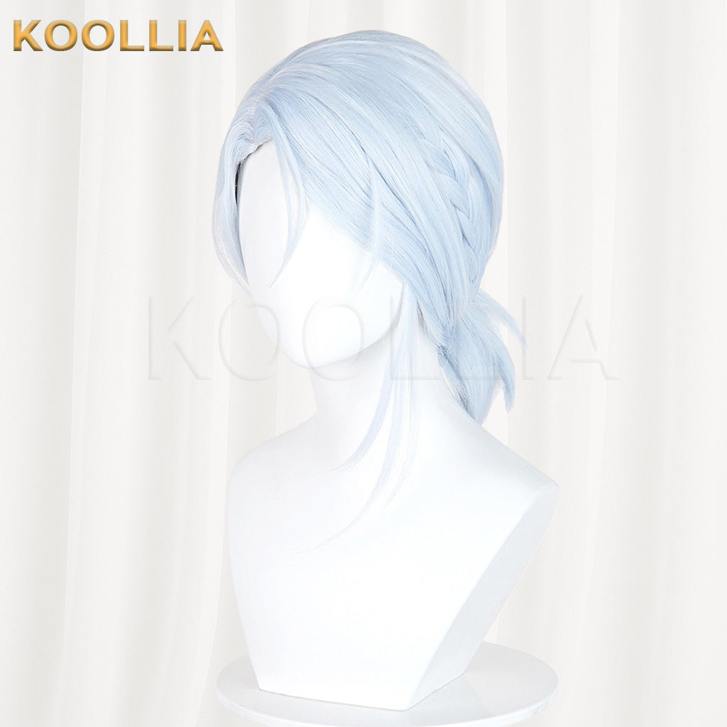 Additional Legacy Wen Xiaohui Light Ice Blue Low Braided Ponytail Cosplay Wig Basic Wig