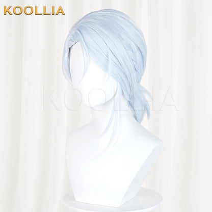 Additional Legacy Wen Xiaohui Light Ice Blue Low Braided Ponytail Cosplay Wig Basic Wig