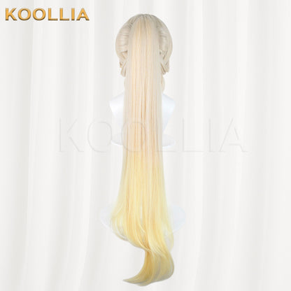 Wuthering Waves Su-Su Cream White Gradient Golden Long Hair Detachable Ponytail Basic Wig