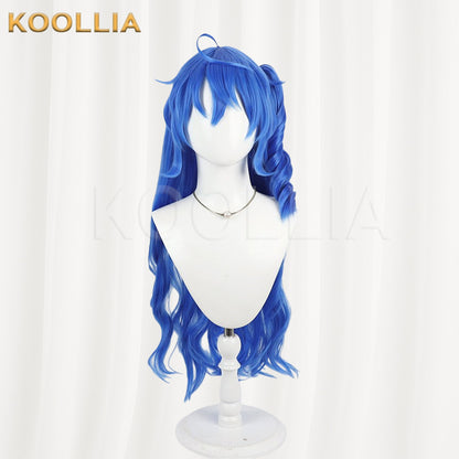 Touhou Project Yorigami Shion Wig Bright Blue Curly Spiral Ponytail Basic Wig