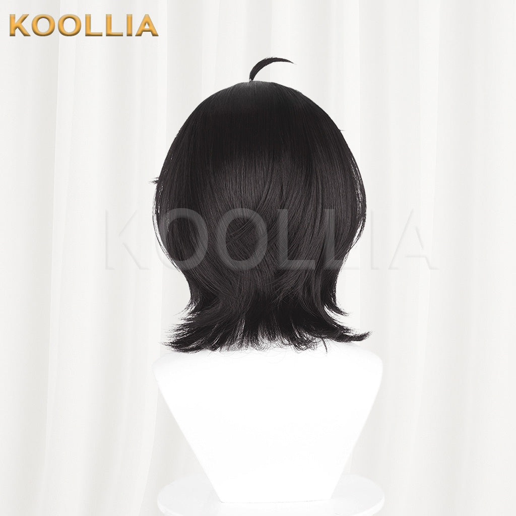 Paper Bride 9 Zhao Muxun Solid Black Wolf Tail Short Wig 3D Ahoge Realistic Scalp Top Basic Wig