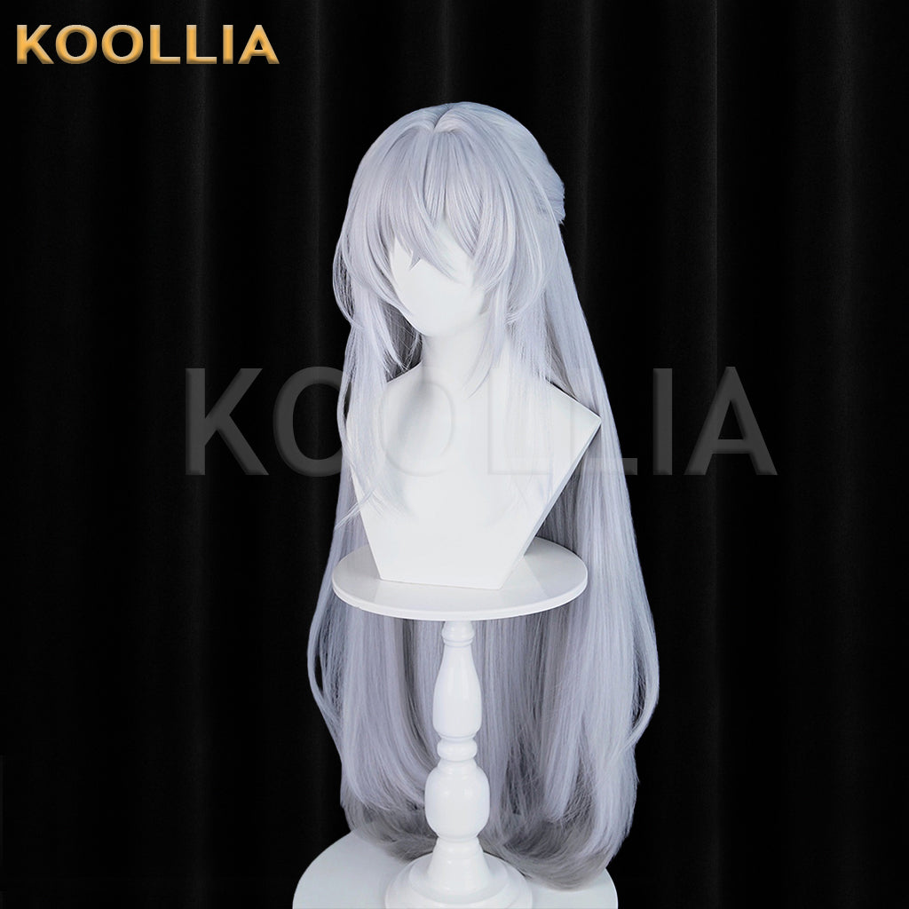 Zenless Zone Zero Alda Silver‑Grey Wig Pre‑Braided Half‑Tied Extra‑Long Straight Hair Realistic Scalp Top Basic Wig