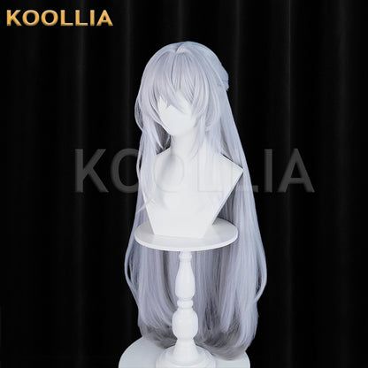 Zenless Zone Zero Alda Silver‑Grey Wig Pre‑Braided Half‑Tied Extra‑Long Straight Hair Realistic Scalp Top Basic Wig