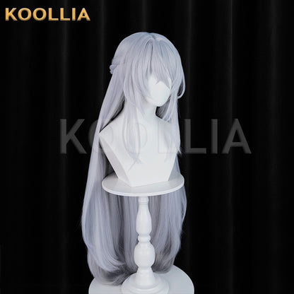 Zenless Zone Zero Alda Silver‑Grey Wig Pre‑Braided Half‑Tied Extra‑Long Straight Hair Realistic Scalp Top Basic Wig