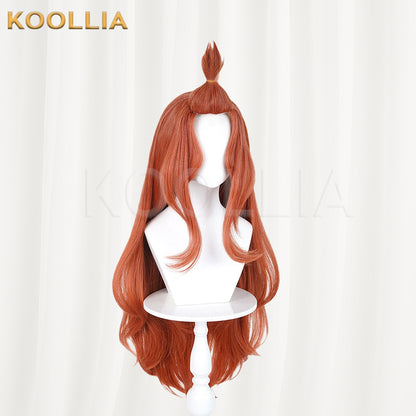Vtuber Alko NikoNeko Wig Warm Caramel Reddish‑Brown Extra‑Long Big Wave Curly Hair Edge‑Wrapped Hairline Basic Wig