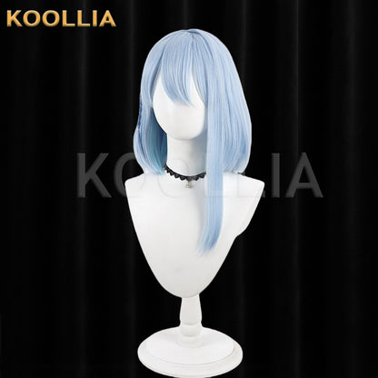 Shadowverse Dretsyn Wig Light‑Ice‑Blue Outer Clear‑Lake‑Blue Inner Realistic Scalp Top Shoulder‑Length Bob With Side Plait Basic Wig
