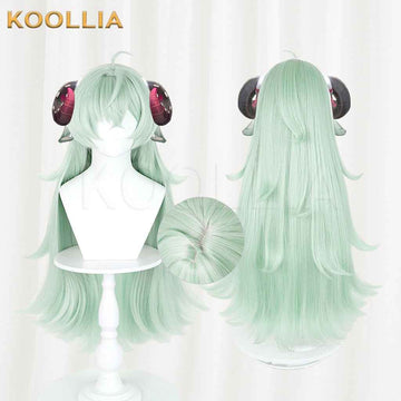 Loop Eloy Wig Mint Light‑Cyan Green Realistic Scalp Top Thick Mixed Fluffy Silk Extra‑long Layered Wig Basic Wig