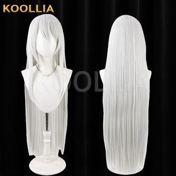 NIJISANJI Higuchi Kaede Wig Cool Silver‑White Realistic Scalp Top Extra‑Long Straight Wig Basic Wig