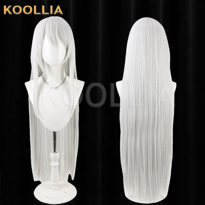 NIJISANJI Higuchi Kaede Wig Cool Silver‑White Realistic Scalp Top Extra‑Long Straight Wig Basic Wig