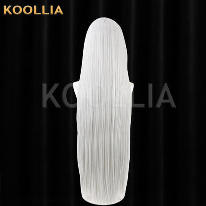 NIJISANJI Higuchi Kaede Wig Cool Silver‑White Realistic Scalp Top Extra‑Long Straight Wig Basic Wig