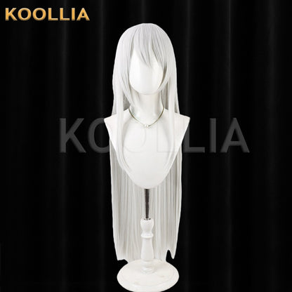 NIJISANJI Higuchi Kaede Wig Cool Silver‑White Realistic Scalp Top Extra‑Long Straight Wig Basic Wig