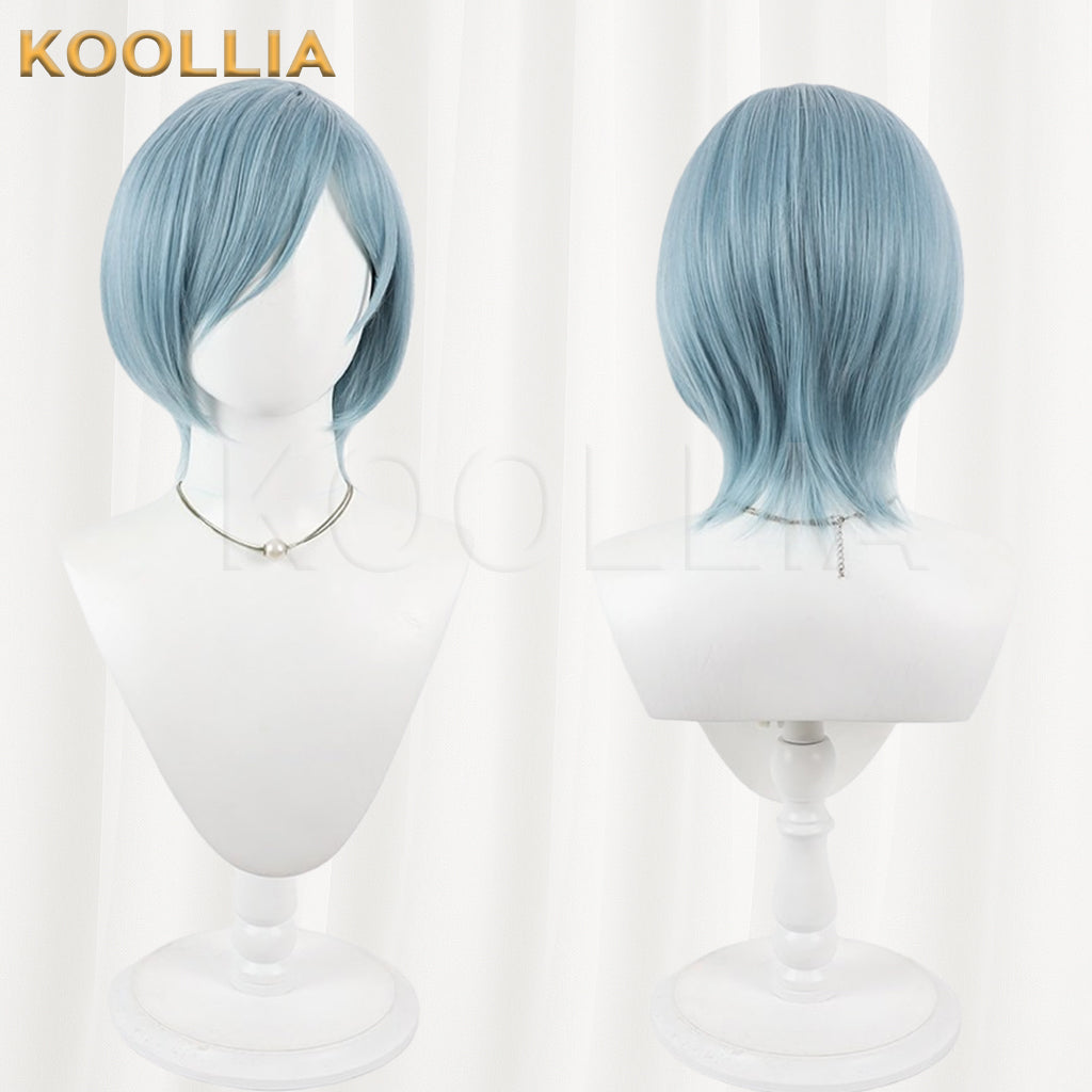 Project Sekai Colorful Stage Hinomori Shizuku Wig Misty Ice‑Blue Neat Bob Short Wig Basic Wig