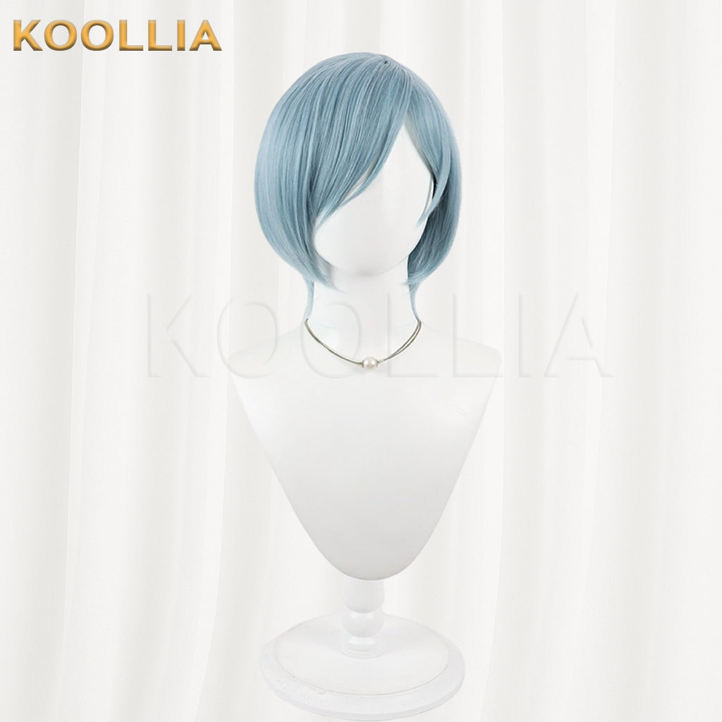 Project Sekai Colorful Stage Hinomori Shizuku Wig Misty Ice‑Blue Neat Bob Short Wig Basic Wig
