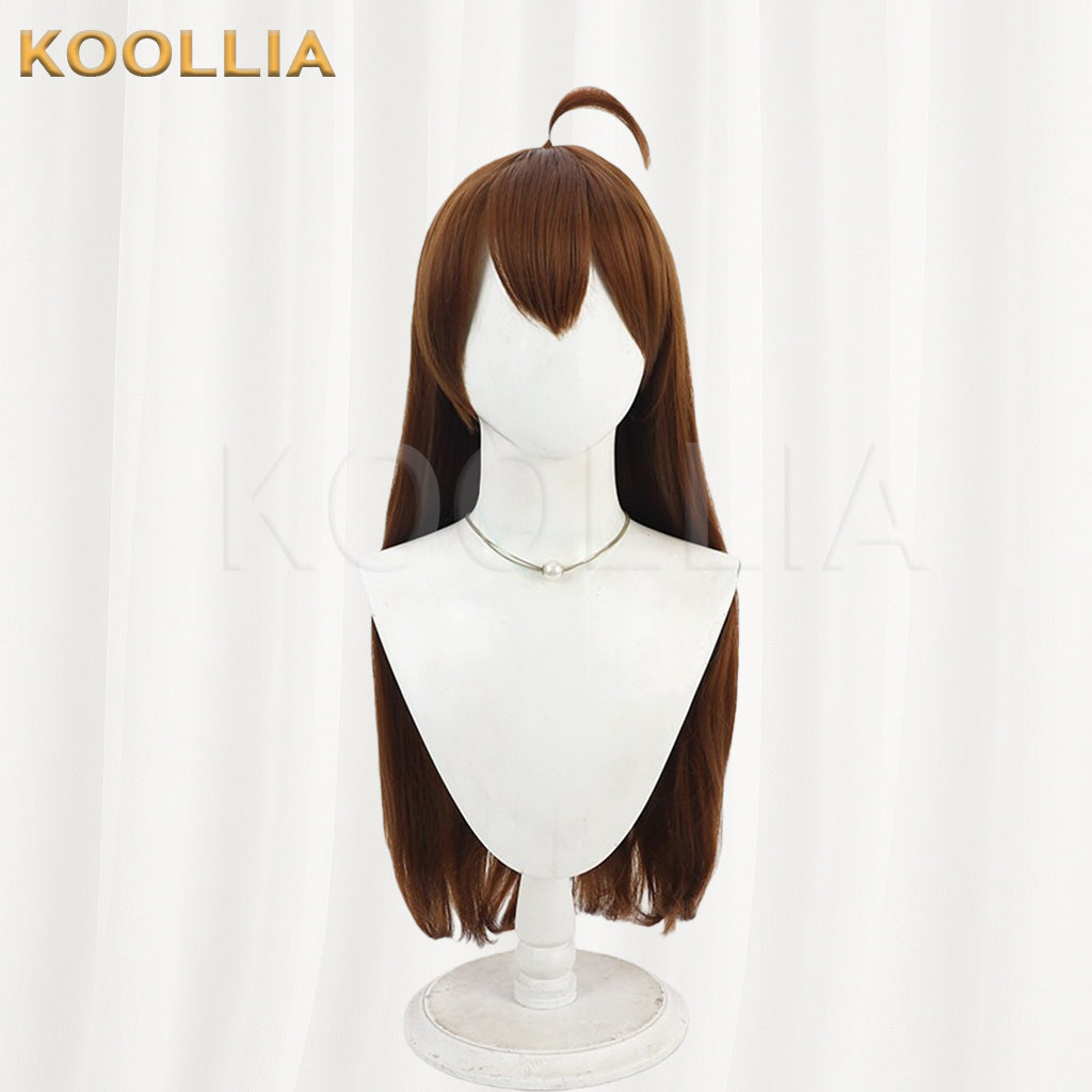 Lobotomy Corporation Hod Wig Warm Reddish‑Brown Realistic Scalp Top Medium‑Long Straight With Ahoge Basic Wig