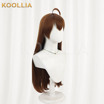 Lobotomy Corporation Hod Wig Warm Reddish‑Brown Realistic Scalp Top Medium‑Long Straight With Ahoge Basic Wig