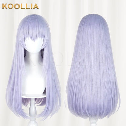 Is the Order a Rabbit? Kafuu Chino Wig Light Lavender‑Purple Realistic Scalp Top Shoulder‑Length Inward‑Curled Straight Wig Basic Wig