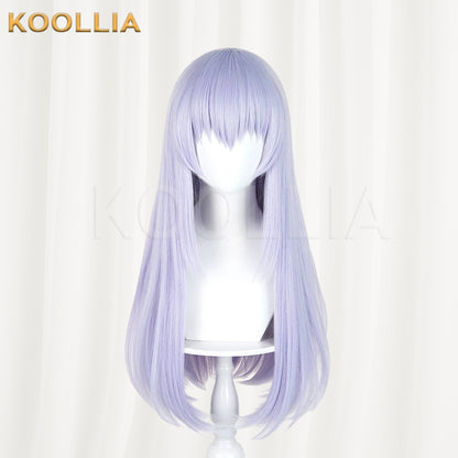 Is the Order a Rabbit? Kafuu Chino Wig Light Lavender‑Purple Realistic Scalp Top Shoulder‑Length Inward‑Curled Straight Wig Basic Wig