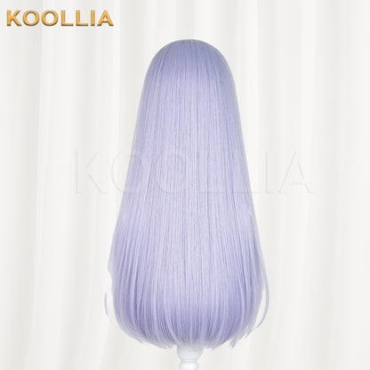 Is the Order a Rabbit? Kafuu Chino Wig Light Lavender‑Purple Realistic Scalp Top Shoulder‑Length Inward‑Curled Straight Wig Basic Wig