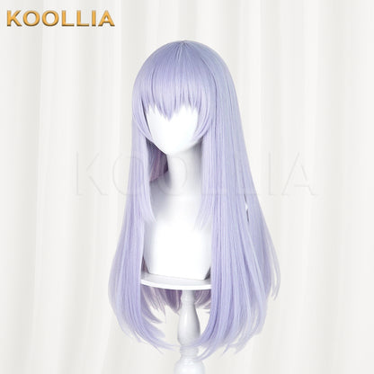 Is the Order a Rabbit? Kafuu Chino Wig Light Lavender‑Purple Realistic Scalp Top Shoulder‑Length Inward‑Curled Straight Wig Basic Wig
