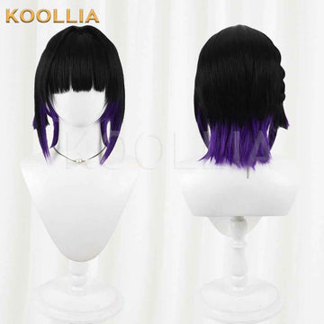 Blue Archive Kakehashi Sub Wig Black With Purple Gradient Tips Small High Ponytail Basic Wig