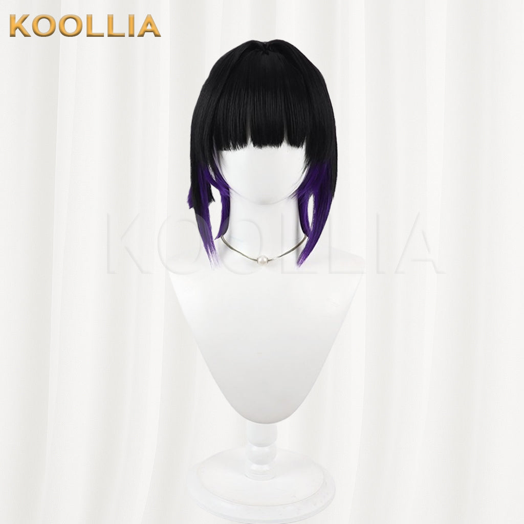 Blue Archive Kakehashi Sub Wig Black With Purple Gradient Tips Small High Ponytail Basic Wig