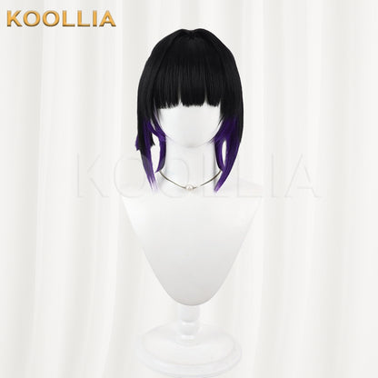Blue Archive Kakehashi Sub Wig Black With Purple Gradient Tips Small High Ponytail Basic Wig
