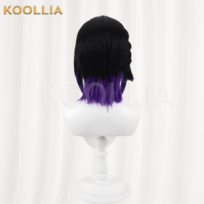 Blue Archive Kakehashi Sub Wig Black With Purple Gradient Tips Small High Ponytail Basic Wig