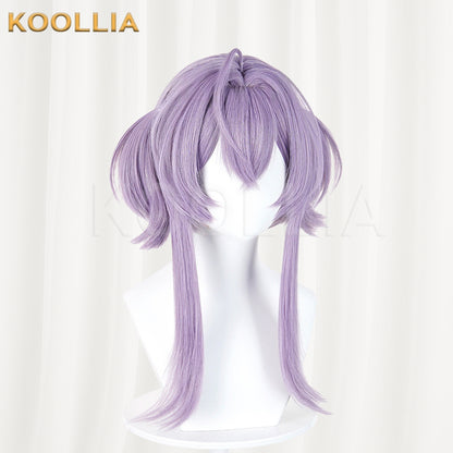 Goddess of Victory NIKKE Liberelio Wig Lavender Light Purple Realistic Scalp Top Integrated Short Double Bun Wig Basic Wig